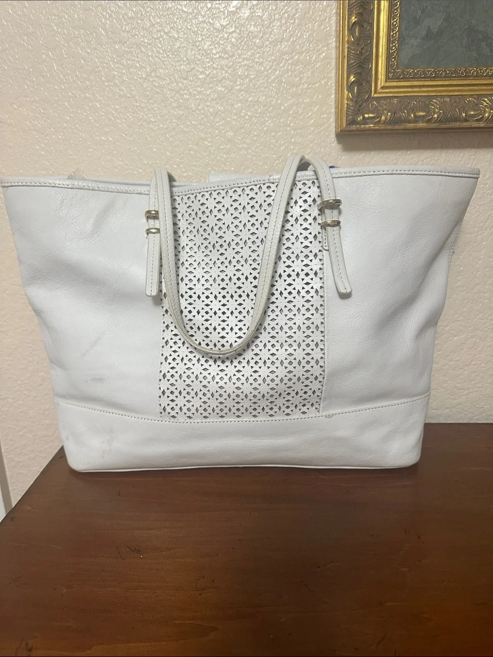 TALBOTS  Perforated Tote Bag